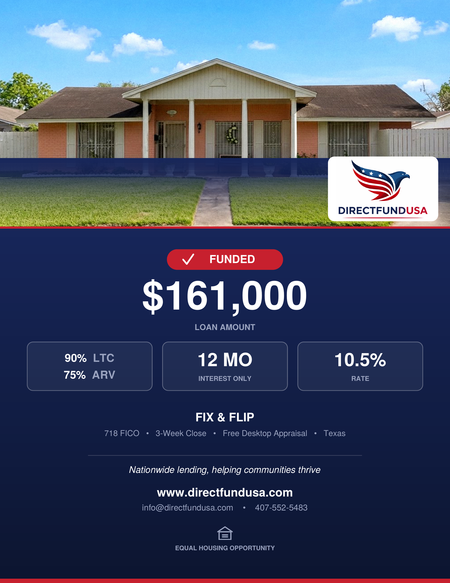 TX fix and flip funded loan — $161K